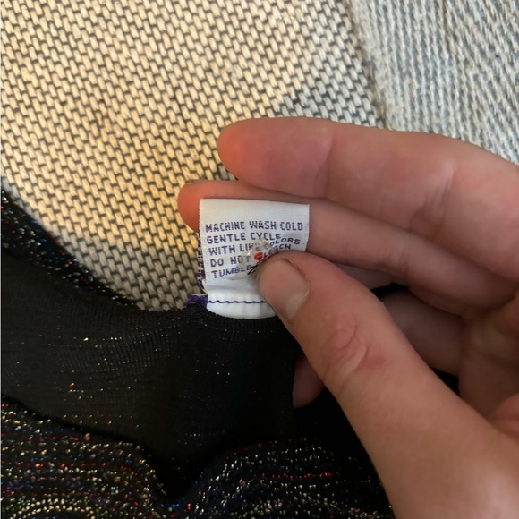 JM Collection Woman 1X Nylon Multicolor Metallic Long Sleeve Shirt Scoop Neck - Picture 11 of 11